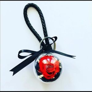 Real Rose Bag accessory/ Keychain